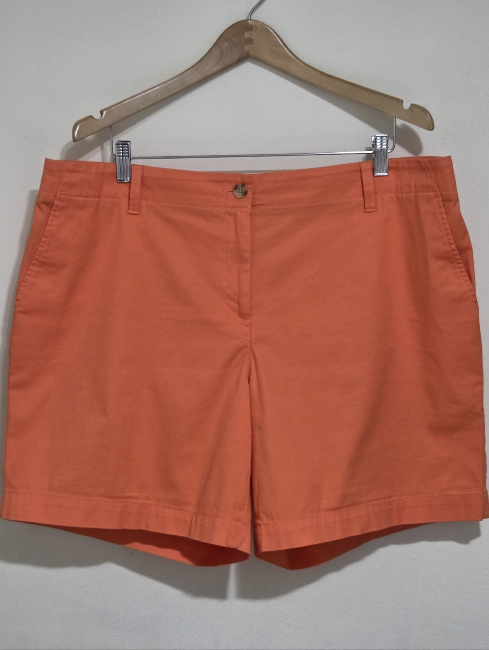 Talbots Coral Orange Relaxed Chino Shorts - 7"